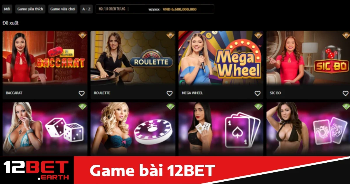 12BET sở hữu kho game đa dạng