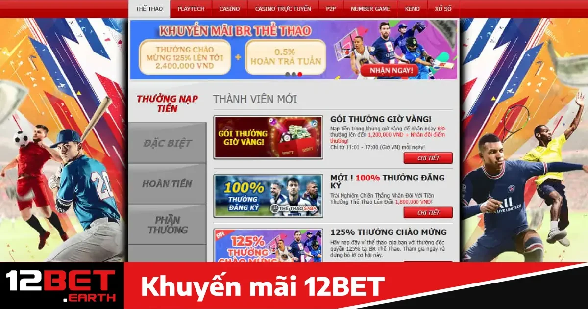 Các Khuyến mãi hấp dẫn chỉ có tại 12BET
