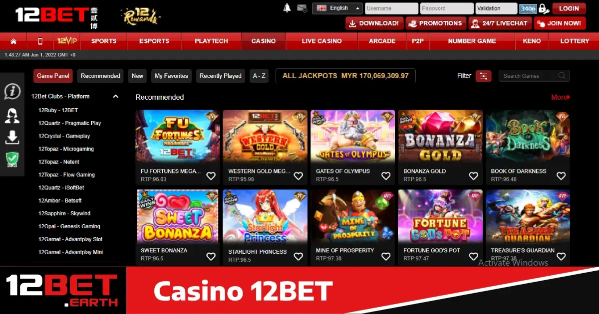 Các trò chơi nổi bật tại Casino 12bet