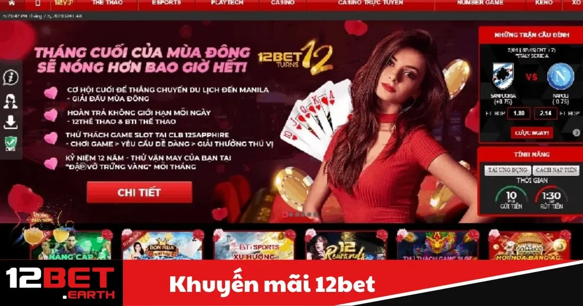 Khuyến Mãi 12BET - Nạp tiền vào tài khoản