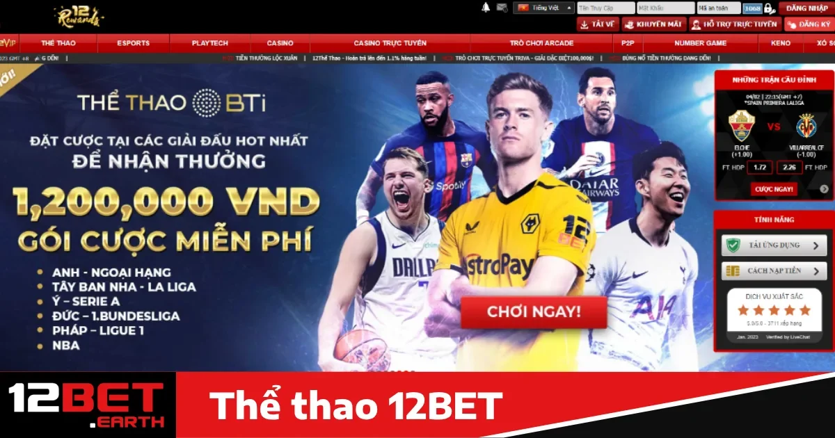 Ưu đãi đặc biệt khi tham gia Thể thao 12bet